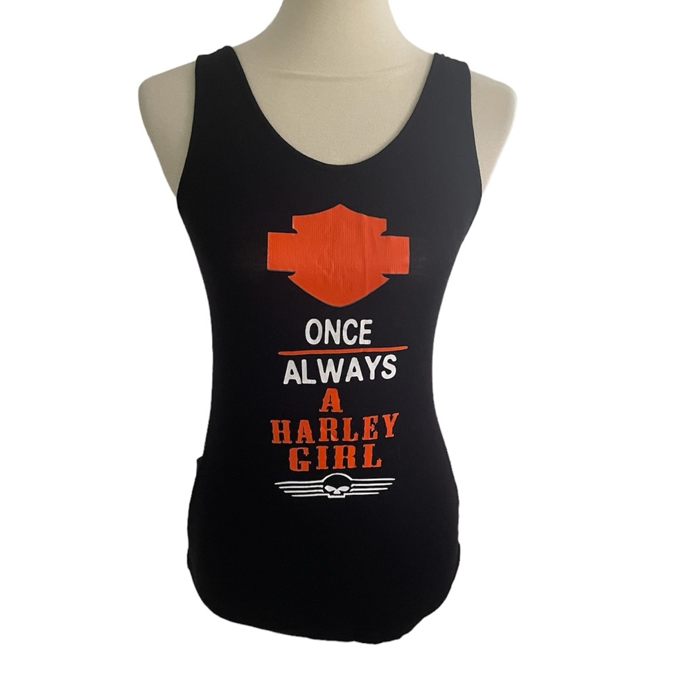 Harley Girl Tank Topโ * Size Medium * Black * White * Orange * Zenana Premium